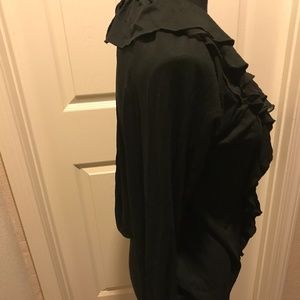 New York & Company Black Co Ruffle Top. Like Long Sleeve Blouse